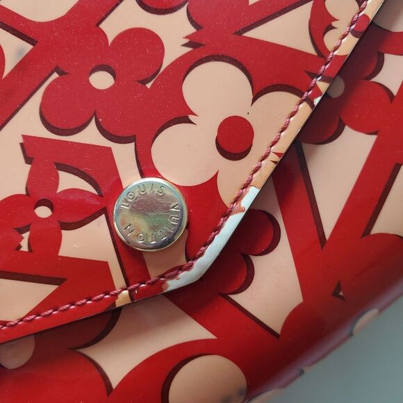 LOUIS‎ VUITTON LV Portefeuille Sarah Long Wallet Vernis Sweet Monogram Red - Picture 11 of 14